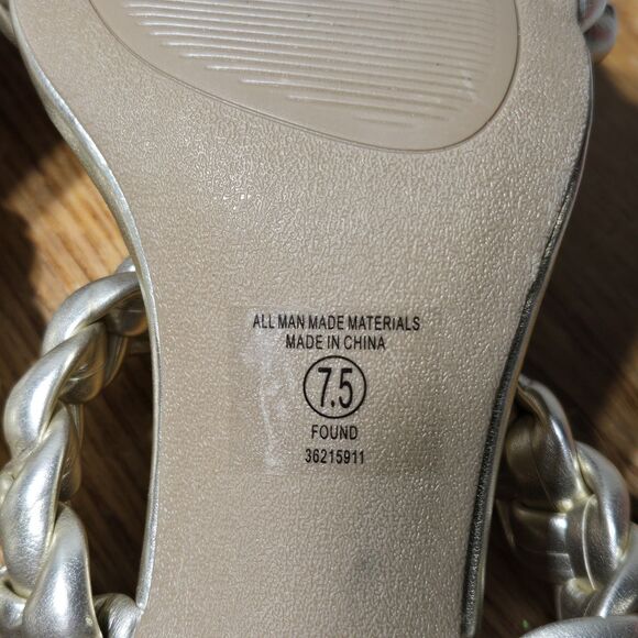 SODA Retro Y2K Womens Size 7.5 Basil Heels Metalic Gold Braided Straps Sandals - Picture 7 of 7